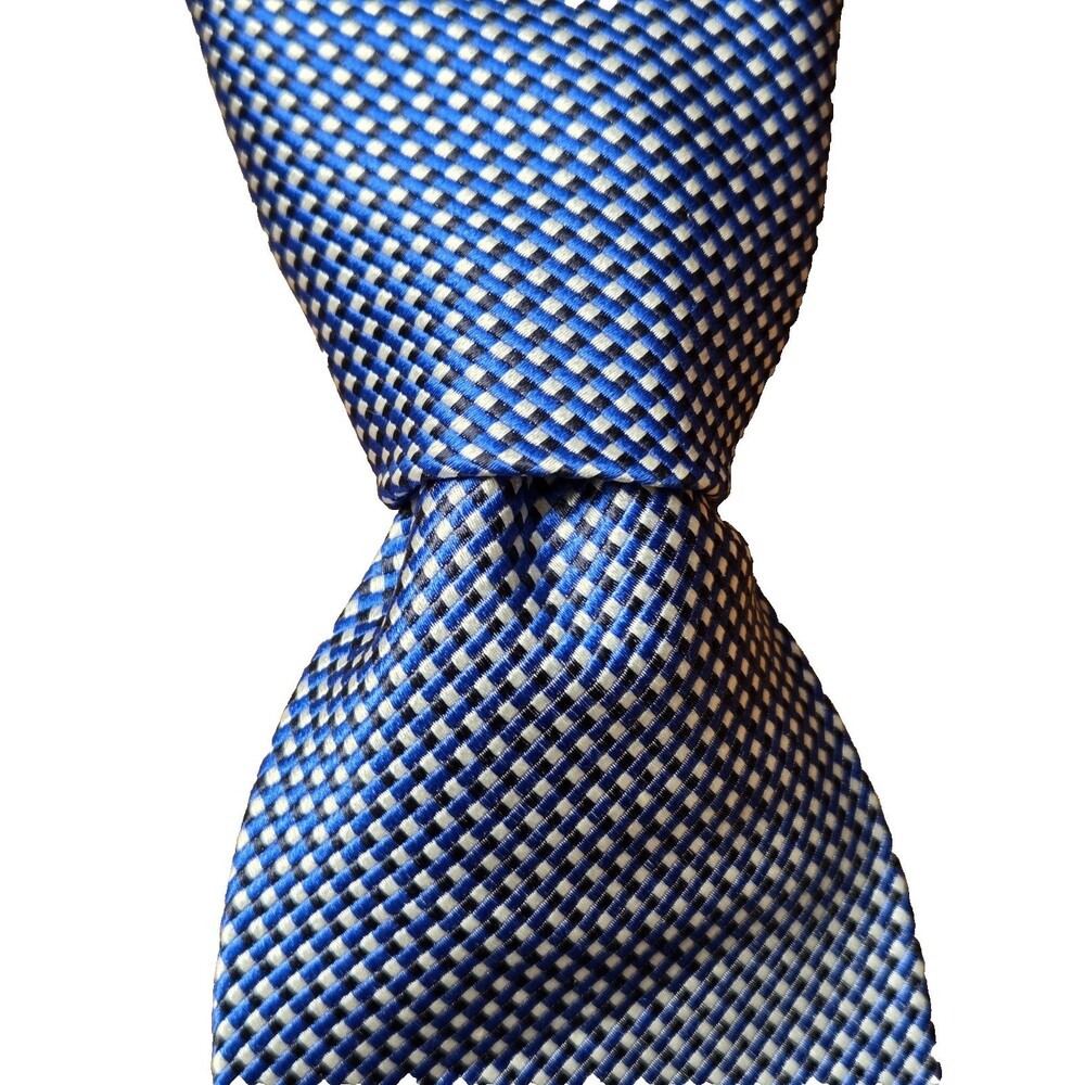 ROYAL CLASSIC Men's 100% Silk 57.5" x 4" Necktie Designer BLUE EUC